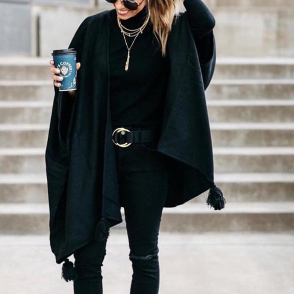 Cleobella Sweaters - CLEOBELLA Sevigny Black Capelet